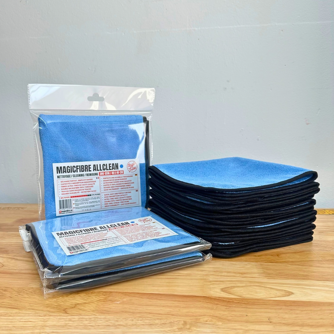 Magicfibre ALLCLEAN BLEU - 380 GSM - 40x40 CM - microfibre d'entretien et finition